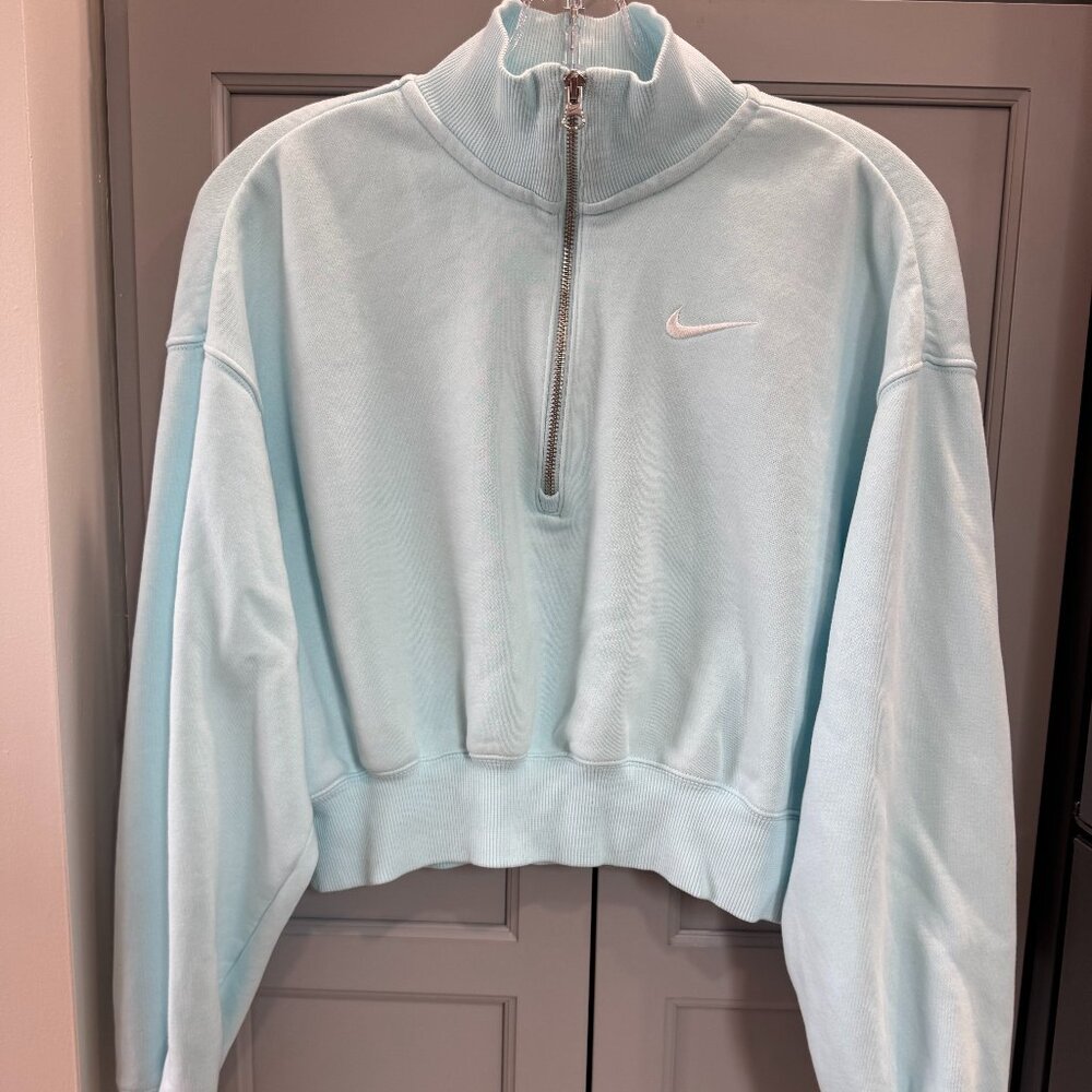 Nike Women's Phoenix Fleece Oversized 1/2-Zip Crop Sweatshirt, Size S